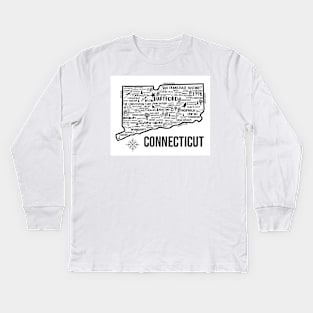 Connecticut Map Kids Long Sleeve T-Shirt